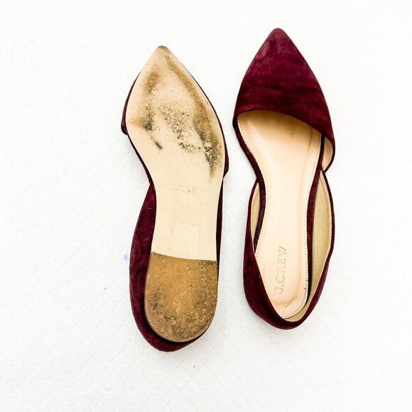 J. Crew Burgundy Dark Red Pointy Toe D'Orsday Flat Size 8 - Picture 4 of 6